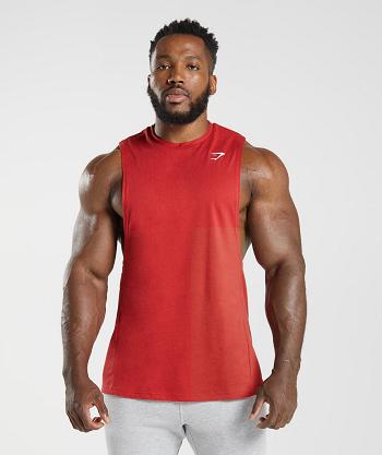 Pánské Tílko Gymshark React Drop Arm Červené | CZ 2323BEX